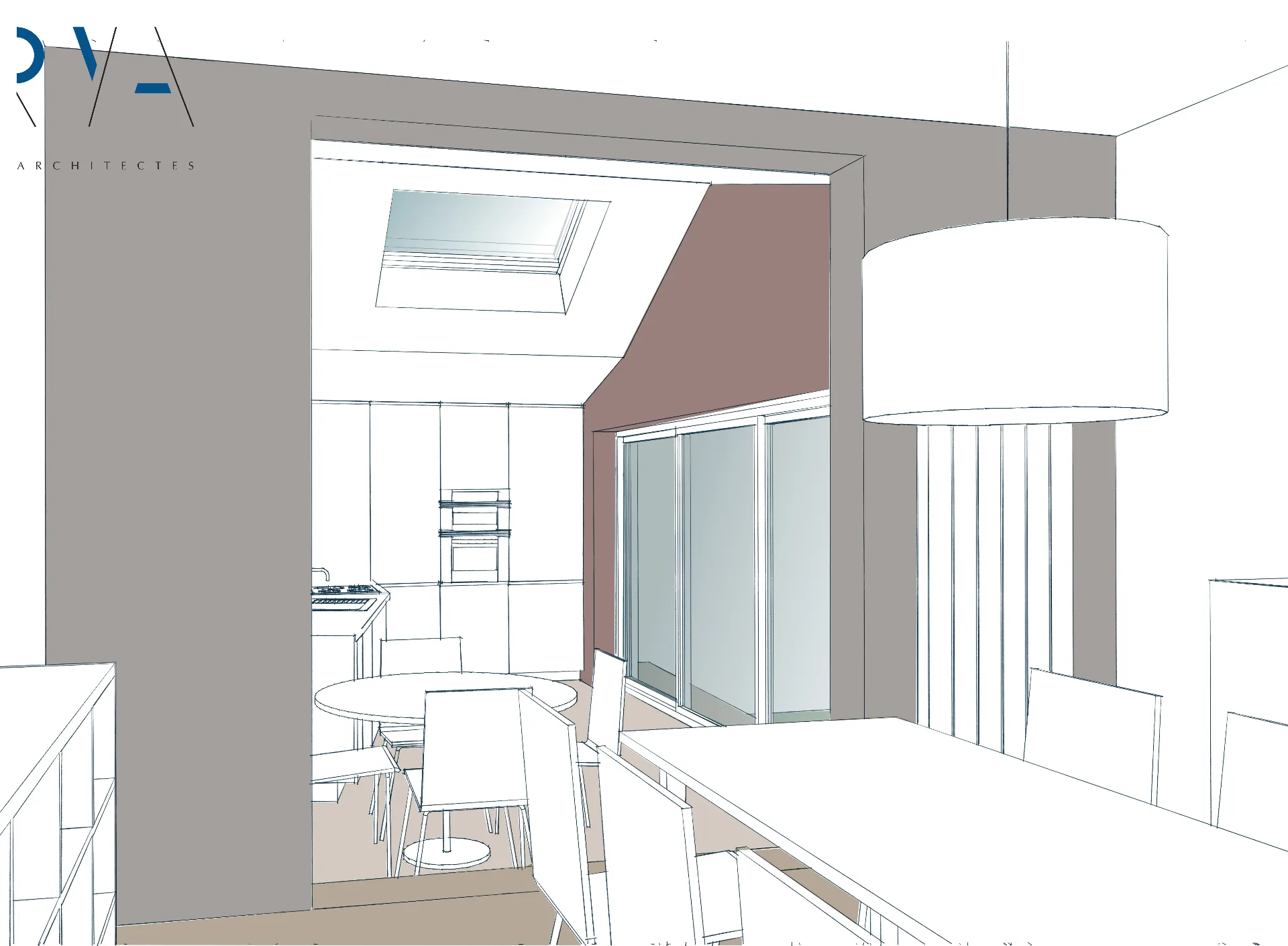 Transition sensible entre la maison existante et la nouvelle extension, fluidité des espaces